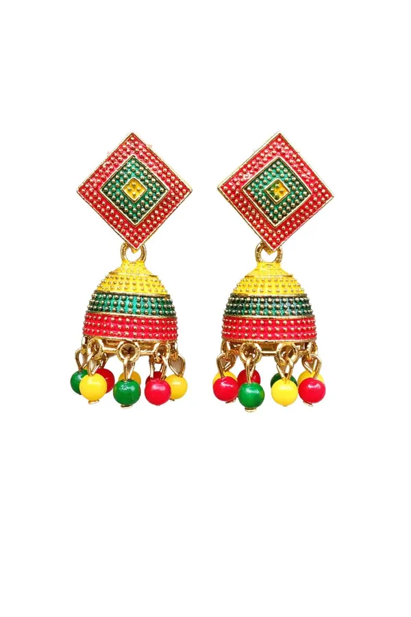 Gold_Toned_Multicolour_Jhumka_Earrings