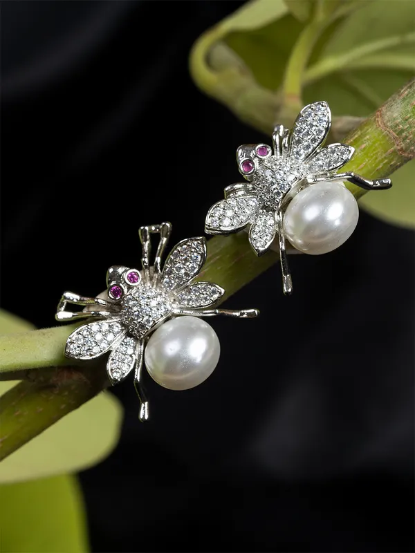 Silver_&_White_Contemporary_Studs