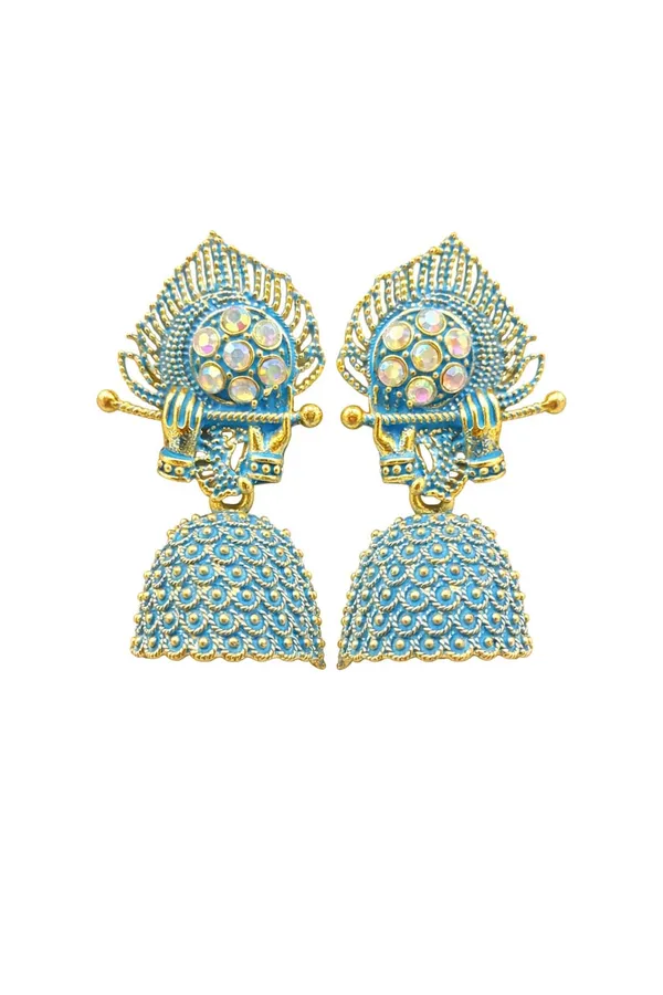 Gold_Toned_Blue_Krishna_Flute_Jhumka_Earrings