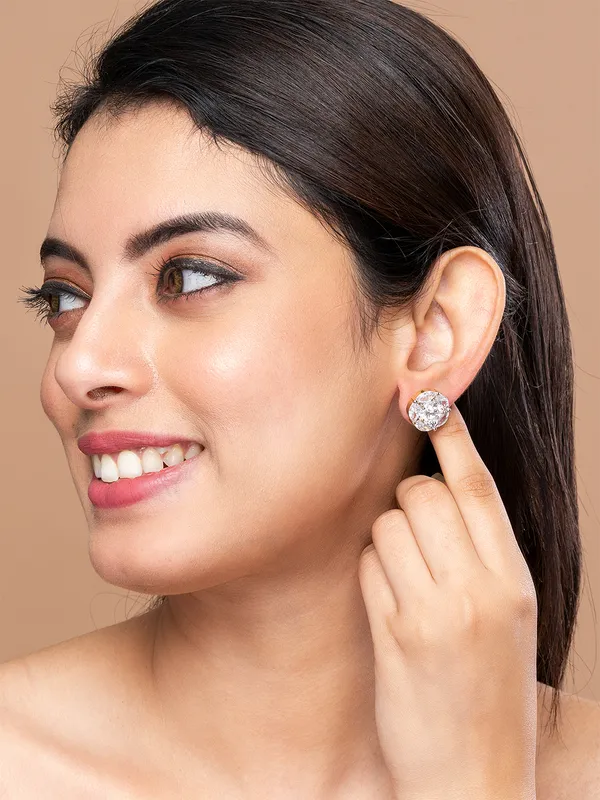 White_&_White_Circular_Studs