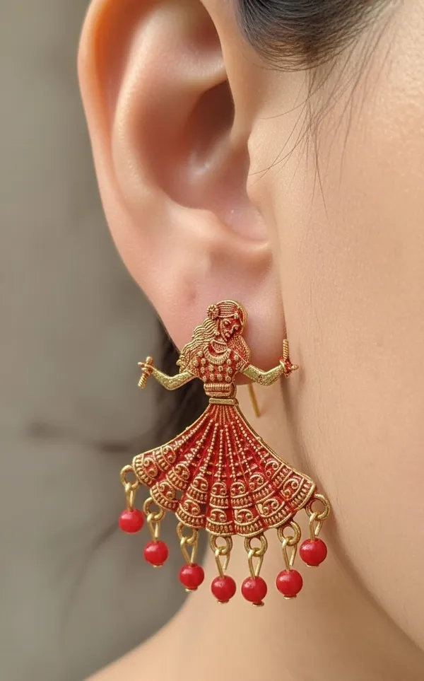 Gold_Tone_Earrings_Dancing_Woman_Motifs_With_Black_Bead