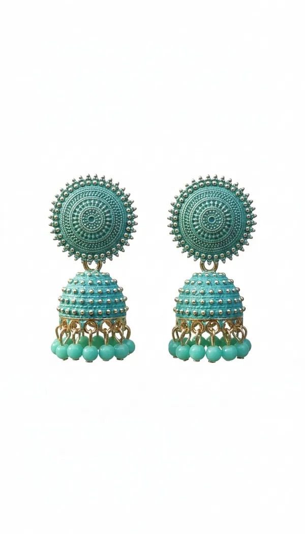 Gold_Tone_Sea_Green_Round_Jhumka_Earrings