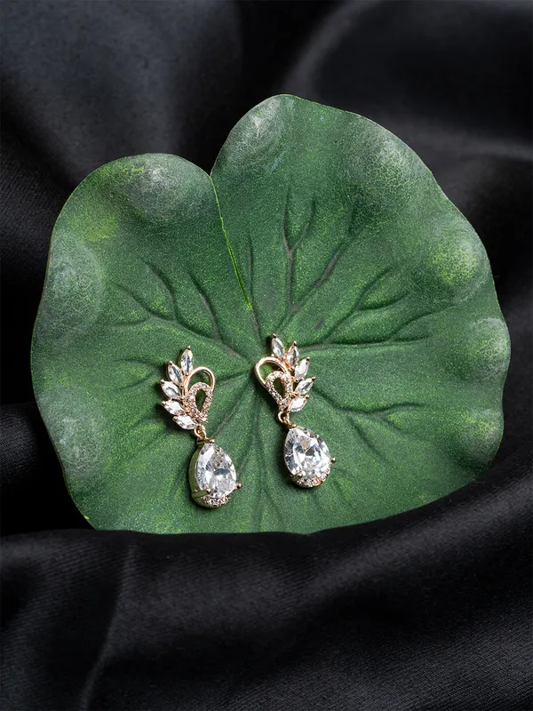 Rose_Gold_&_White_Teardrop_Shape_Drop_Earrings