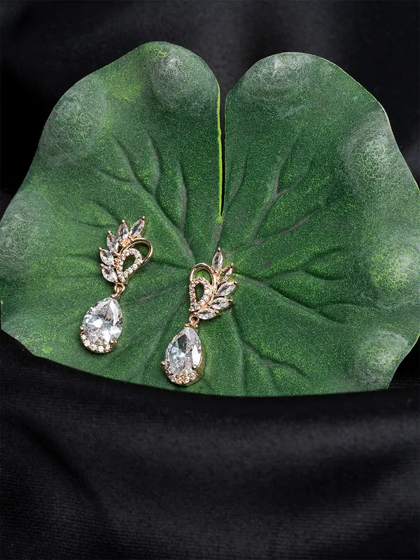 Rose_Gold_&_White_Teardrop_Shape_Drop_Earrings