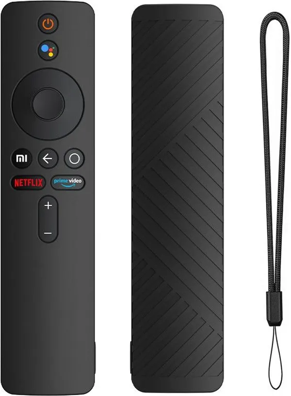 Caldipree_Front_&_Back_Case_For_Cover_Mi_Tv_Stick_Mi_Box_S_3S_Mi_4X_4A_Smart_Led_Tv_Remote_Control_(Black,_Silicon)