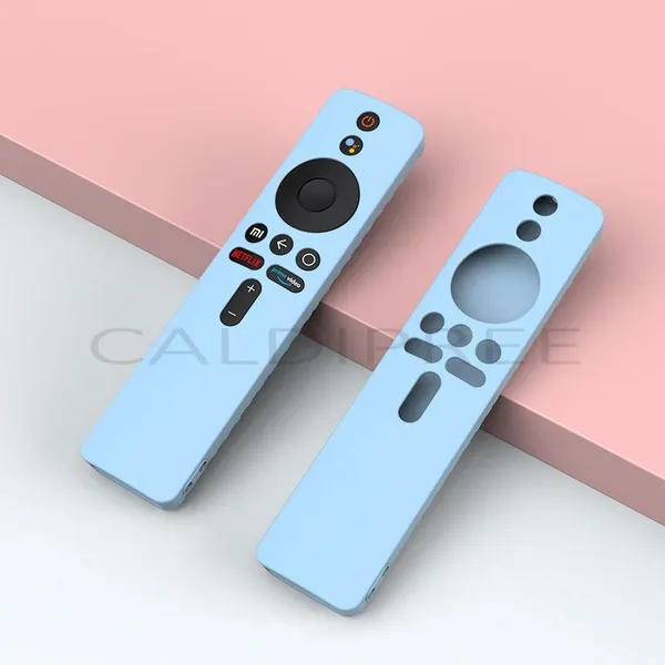 Caldipree_Front_&_Back_Case_For_Cover_Mi_Tv_Stick_Mi_Box_S_3S_Mi_4X_4A_Smart_Led_Tv_Remote_Control_(Black,_Silicon)