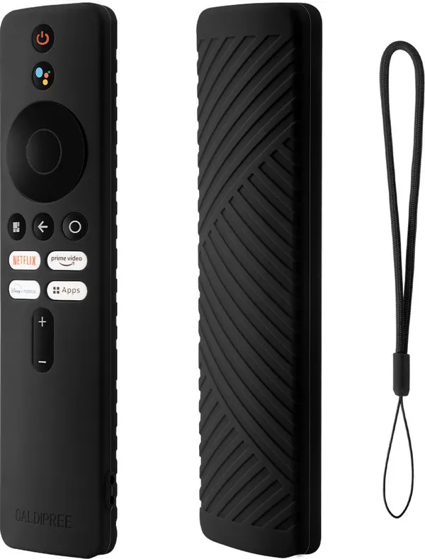 Front_&_Back_Case_For_Redmi_Xiaomi_Mi_Smart_Tv_Remote_Control_Silicone_Cover_With_Loop_(Black,_Silicon)