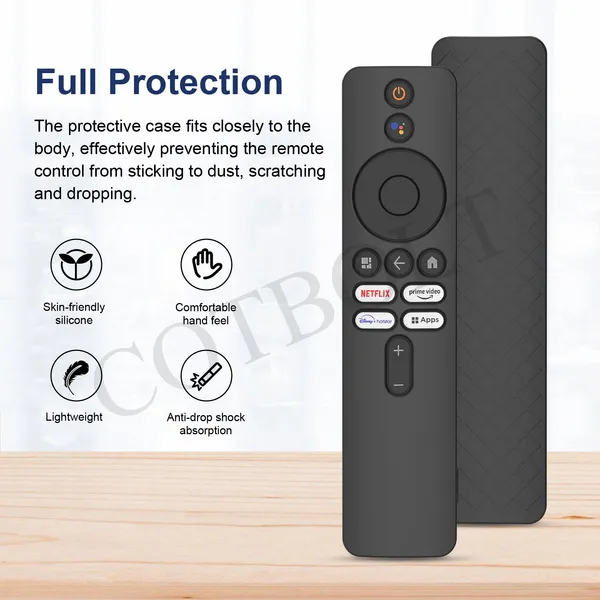 kpdp_Front_&_Back_Case_For_Redmi_Xiaomi_Mi_Smart_Tv_Remote_Control_Silicone_Cover_With_Loop_(Black,_Silicon)