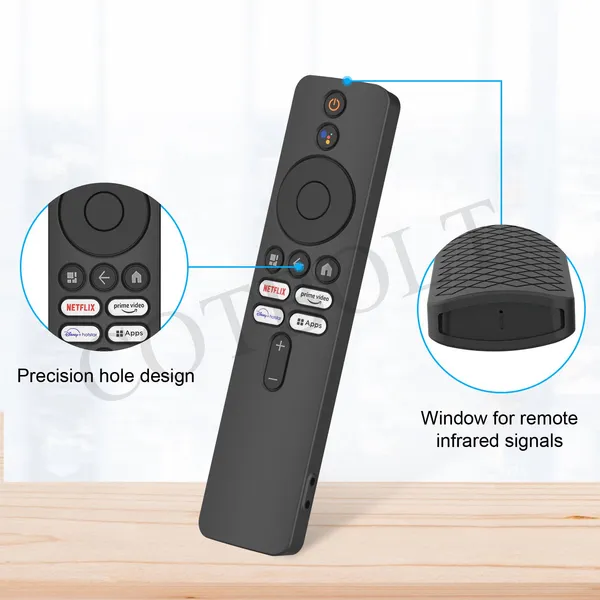 kpdp_Front_&_Back_Case_For_Redmi_Xiaomi_Mi_Smart_Tv_Remote_Control_Silicone_Cover_With_Loop_(Black,_Silicon)