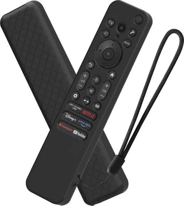 Caldipree_Front_&_Back_Case_For_Sony_Bravia_Smart_Tv_2023_2024_2025_Voice_Remote_Rmf-Tx910U_Remote_Cover_(Black,_Silicon)