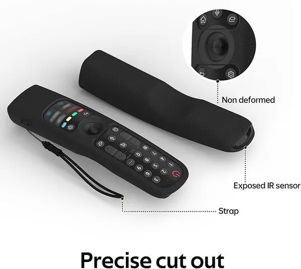 Kpdp_Enterprisses_Back_Cover_For_Silicone_Case_Cover_For_Lg_An-Mr21Ga_Magic_Remote_Lg_Smart_Tv_Remote_2021_(Black,_Silicon)
