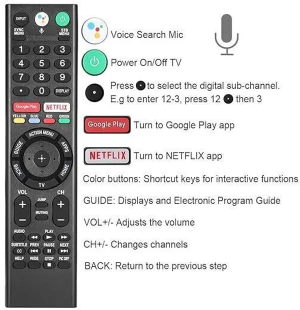 Kpdp_Voice_Universal_Remote_Control_Sony_Tv_Lcd_Led_Hdtv_Smart_Tvs_Remote_Controller_(Black)