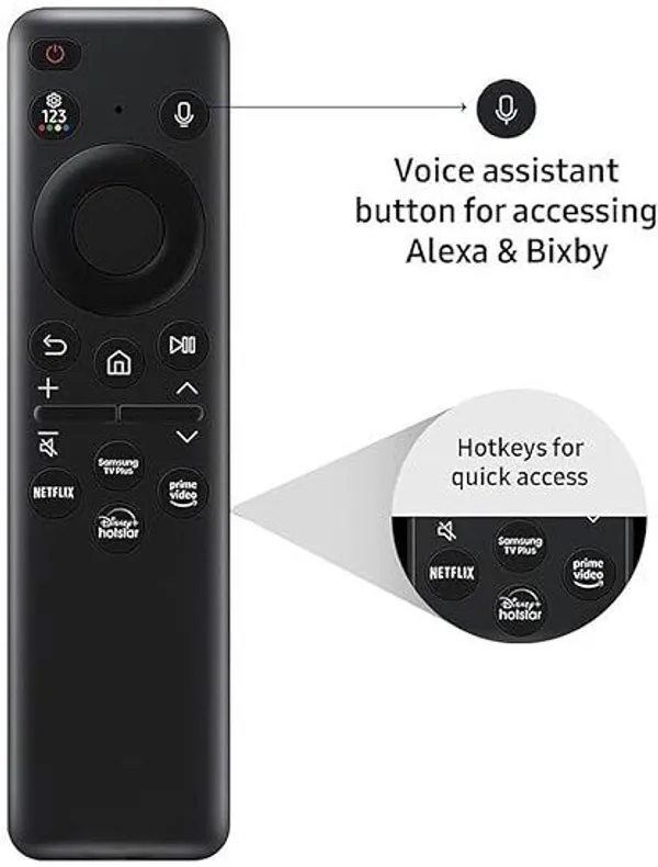 Kpdp_Universal_Voice_Remote_Control_Compatible_For_Samsung_Smart_Tv_Compatible_For_All_Oled_Qled_Uhd_4K_Netflix/Samsung_Tv_Plus_Remote_Controller_(Black)