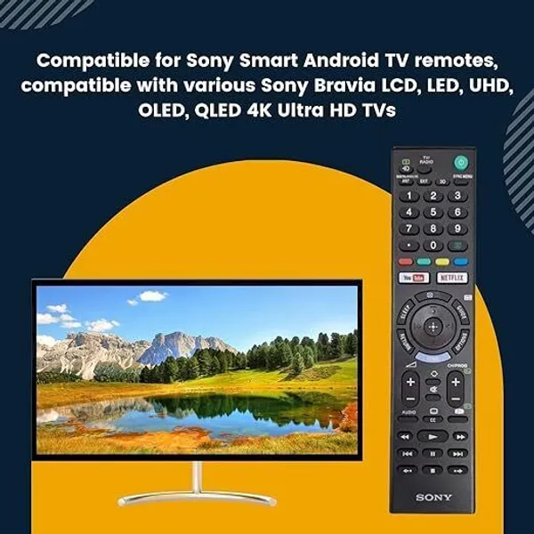 Kpdp_Universal_Replacement_Remote_Control_Compatible_For_Sony_Smart_Android_Tv_4K_Ultra_Hd,_With_Youtube,_Netflix_Hotkeys_Remote_Controller_(Black)