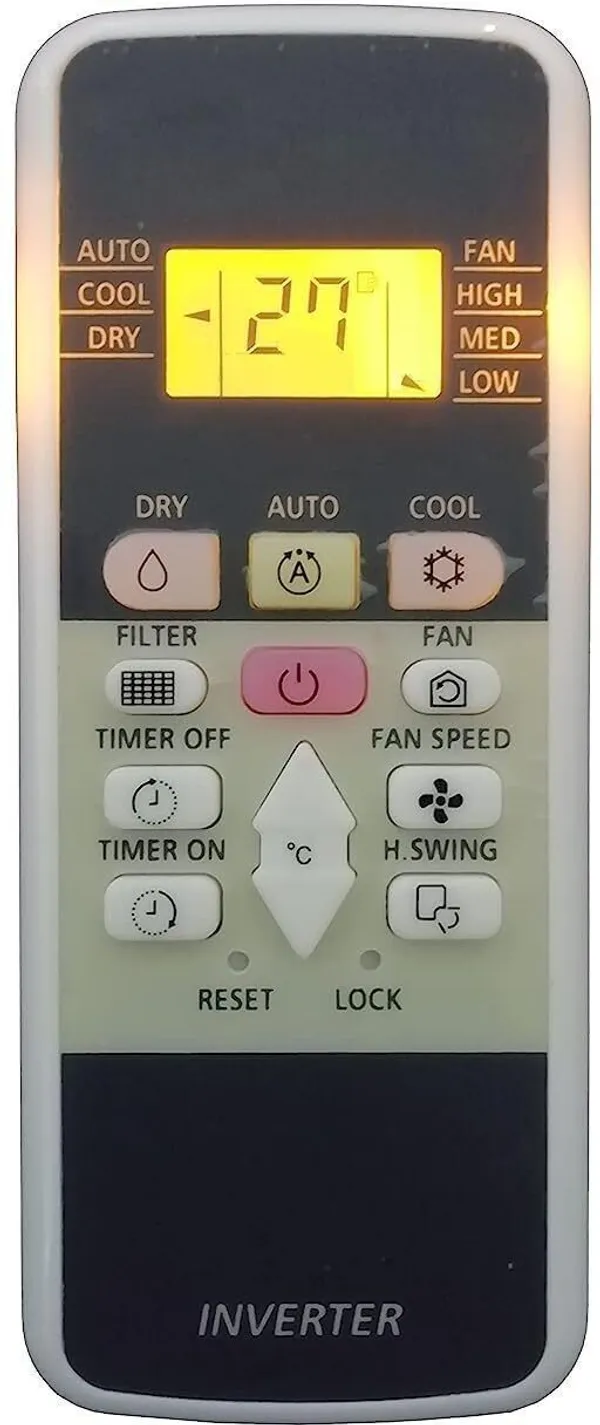 Kpdp_Ac_Remote_220_Inv_(With_Back_Light)_Hitachi_Inverter_Ac_Remote-Please_Match_The_Image_With_Old_Remote_Controller_(Grey_White)