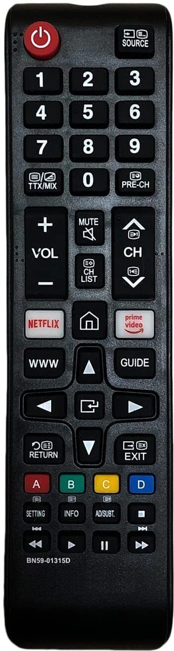 Kpdp_Samsung_Remote_No._Bn59-01315D_Samsung_Works_With_All_Samsung_Led/Lcd_Tv_Remote_Controller_(Black)
