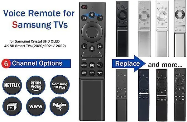 Kpdp_Bluetooth_Voice_Remote_Compatible_With_Crystal_Uhd_Qled_4K_8K_Smart_Tv_2019-2023_Samsung_Voice_Remote_Controller_(Black)