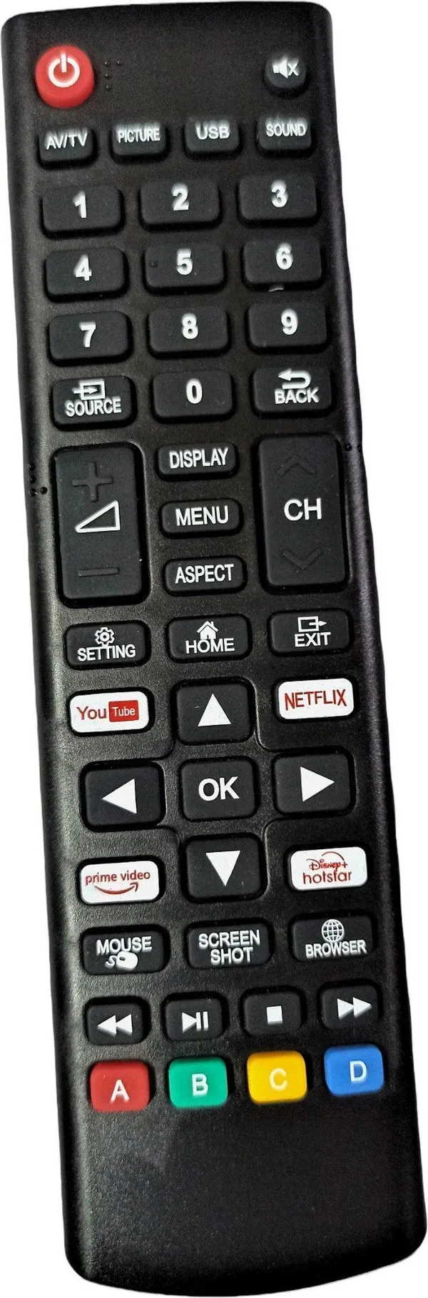 Kpdp_Compatible_Remote_Control_For_Smart_Led_Lcd_Tv_With_Youtube,Netflix_Crown_Remote_Controller_(Black)