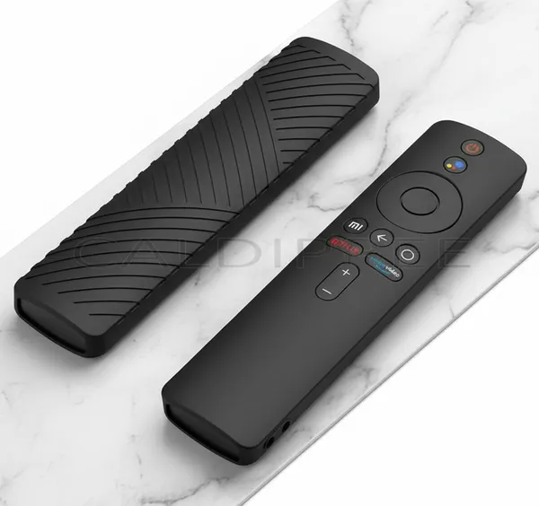 Caldipree_Front_&_Back_Case_For_Cover_Mi_Tv_Stick_Mi_Box_S_3S_Mi_4X_4A_Smart_Led_Tv_Remote_Control_(Black,_Silicon)