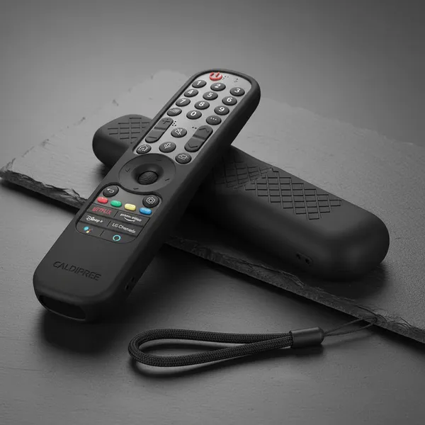Caldipree_Front_&_Back_Case_For_Lg_Mr21Ga_Mr21N_Mr21Gc_Remote_Control_Cover_Lg_Oled_Tv_Magic_Remote_2021_Model_(Black,_Silicon)