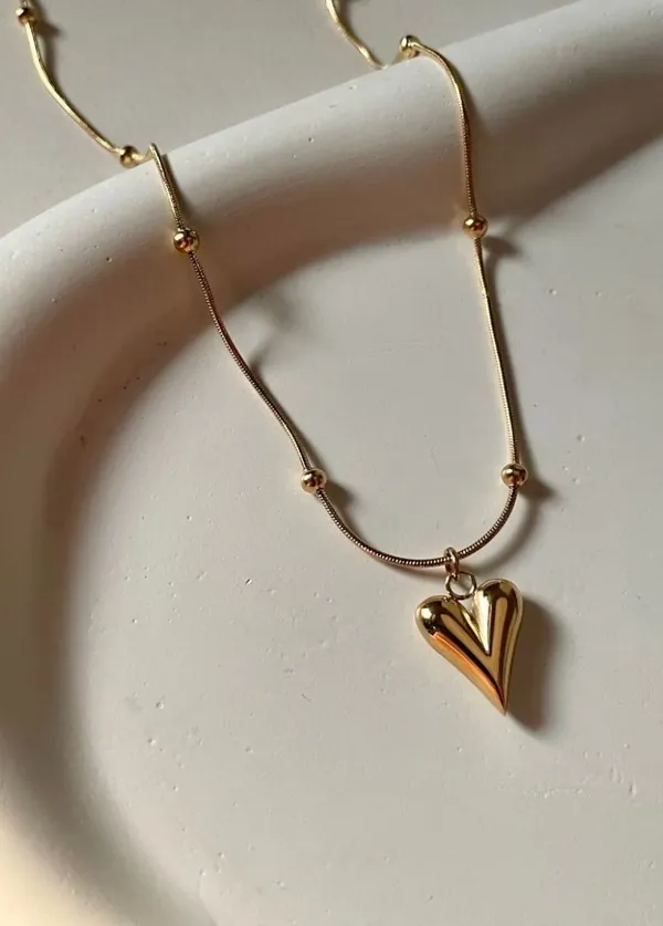Golden_Heart_Necklace_Antitarnish