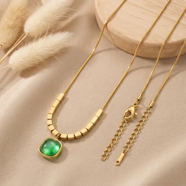 Gold_And_Green-_Anti_Tarnish_Necklace