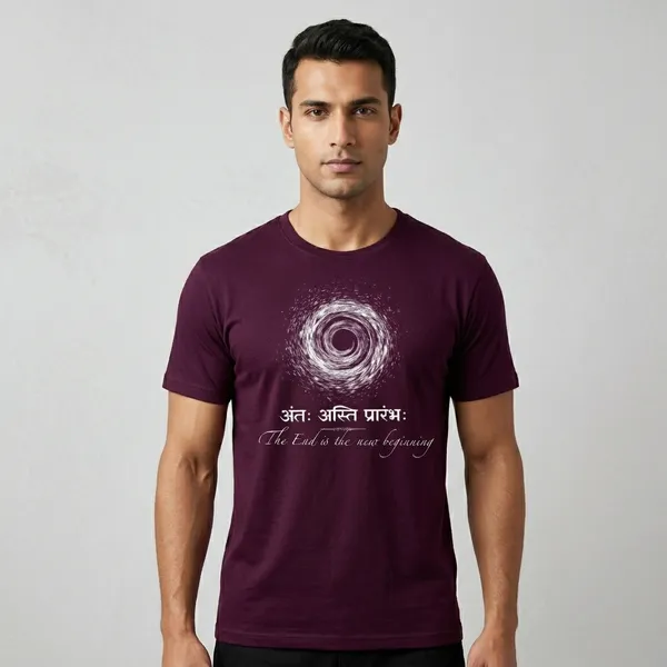 Dark_Plum_Cotton_Regular_Fit_Half_Sleeve_T-Shirt_For_Unisex