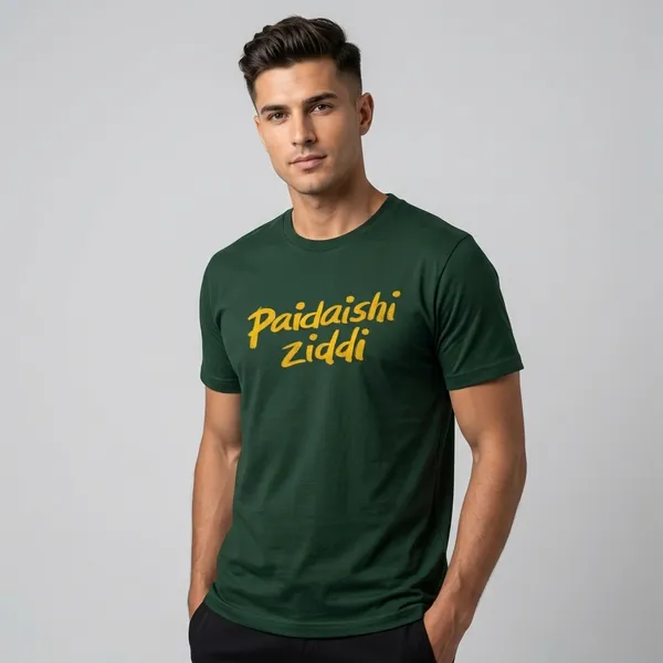 Dark_Green_Cotton_Regular_Fit_Half_Sleeve_T-Shirt_For_Unisex