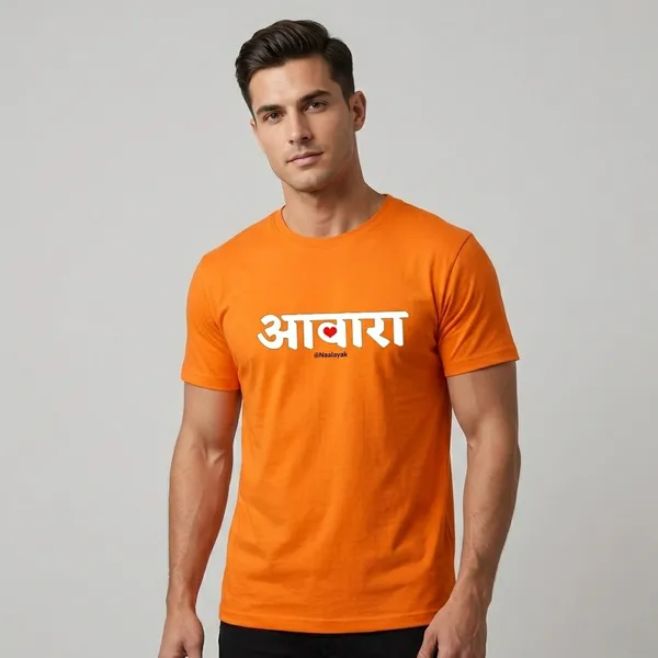 Orange_Cotton_Oversized_Fit_Half_Sleeve_T-Shirt_For_Unisex