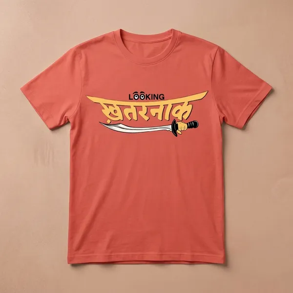 Salmon_Red_Cotton_Regular_Fit_Half_Sleeve_T-Shirt_For_Unisex
