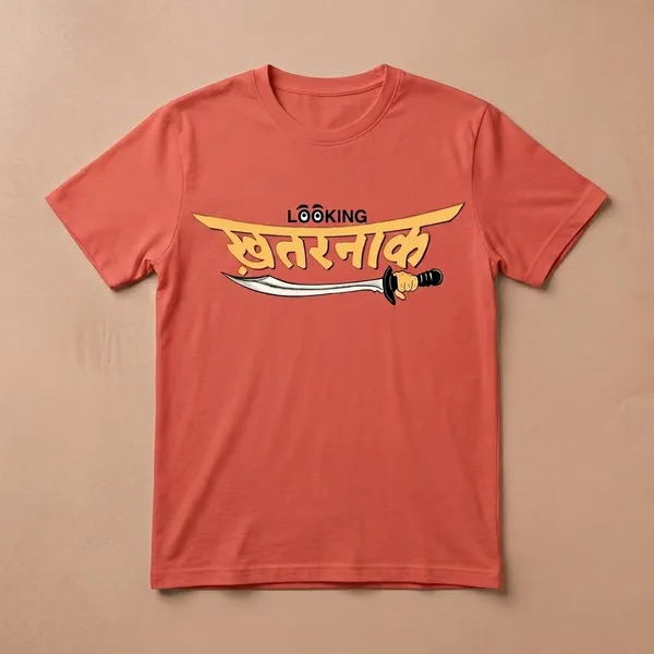 Salmon_Red_Cotton_Regular_Fit_Half_Sleeve_T-Shirt_For_Unisex