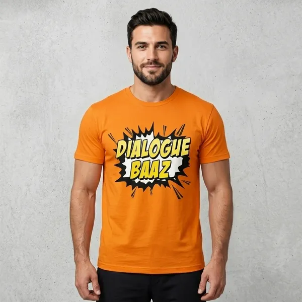Mandarin_Orange_Cotton_Regular_Fit_Half_Sleeve_T-Shirt_For_Unisex