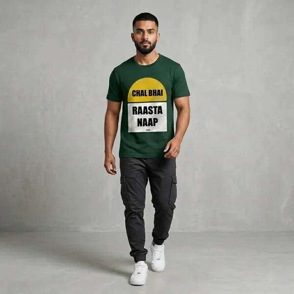 Dark_Green_Cotton_Regular_Fit_Half_Sleeve_T-Shirt_For_Unisex