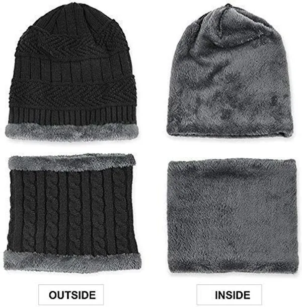 Snow_Proof_Inside_Fur_Wool_Unisex_Beanie_Cap_With_Neck_Warmer_Set_For_Men_Women_Beanie_Cap_Free_Size_Winter_Neck_Set