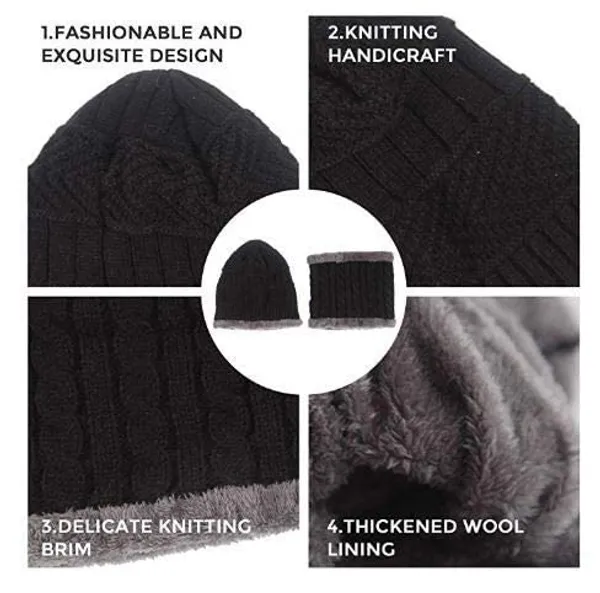Snow_Proof_Inside_Fur_Wool_Unisex_Beanie_Cap_With_Neck_Warmer_Set_For_Men_Women_Beanie_Cap_Free_Size_Winter_Neck_Set
