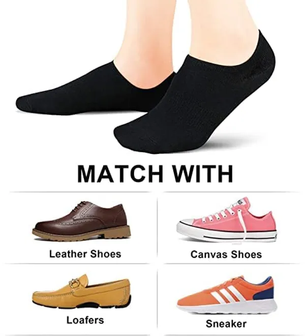 Men's_And_Women's_Solid_Cotton_Low_Cut_Loafer_Socks_Multi_Coloured_Pack_Of_4_Pair_Free_Size_Loafer_Socks_For_Unisex_Black_Blue_Dark_Grey_Light_Grey_Low_Cut_Loafer_Socks