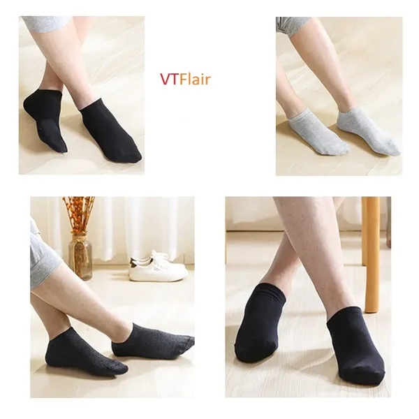 Men's_And_Women's_Solid_Cotton_Low_Cut_Loafer_Socks_Multi_Coloured_Pack_Of_4_Pair_Free_Size_Loafer_Socks_For_Unisex_Black_Blue_Dark_Grey_Light_Grey_Low_Cut_Loafer_Socks