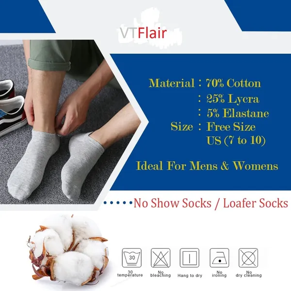 Men's_And_Women's_Solid_Cotton_Low_Cut_Loafer_Socks_Multi_Coloured_Pack_Of_4_Pair_Free_Size_Loafer_Socks_For_Unisex_Black_Blue_Dark_Grey_Light_Grey_Low_Cut_Loafer_Socks
