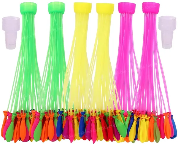 Holi_Water_Balloons_For_Kids_Boys_And_Girls_Biodegradable_Latex_With_Refill_Hose_3_Bunches_Balloons_Games_Swimming_Pool_Outdoor_Fun_Magic_Water_Balloons