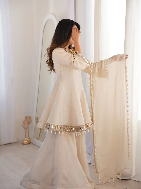 Beige_Premium_Soft_Chinon_Dress_For_Women