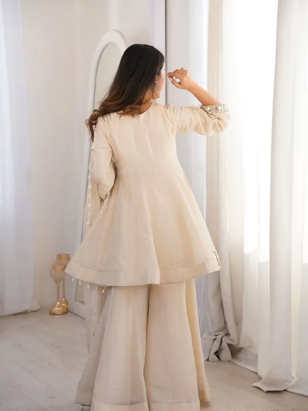 Beige_Premium_Soft_Chinon_Dress_For_Women