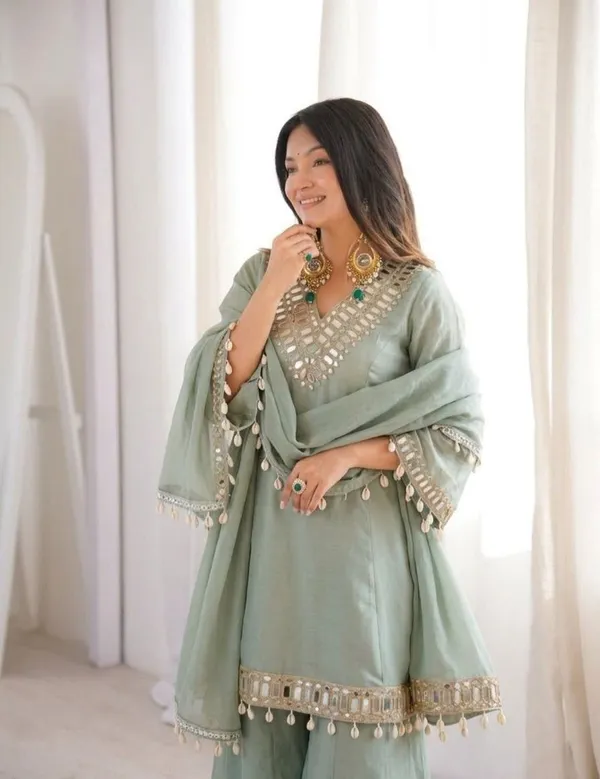 Mint_Green_Premium_Soft_Chinon_Dress_For_Women