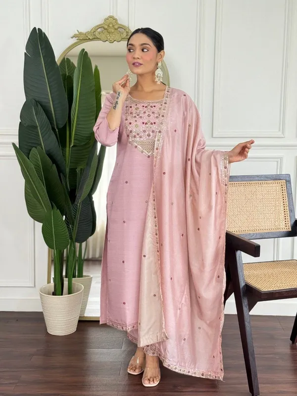 Onion_Pink_Pv_Chanderi_Dress_For_Women