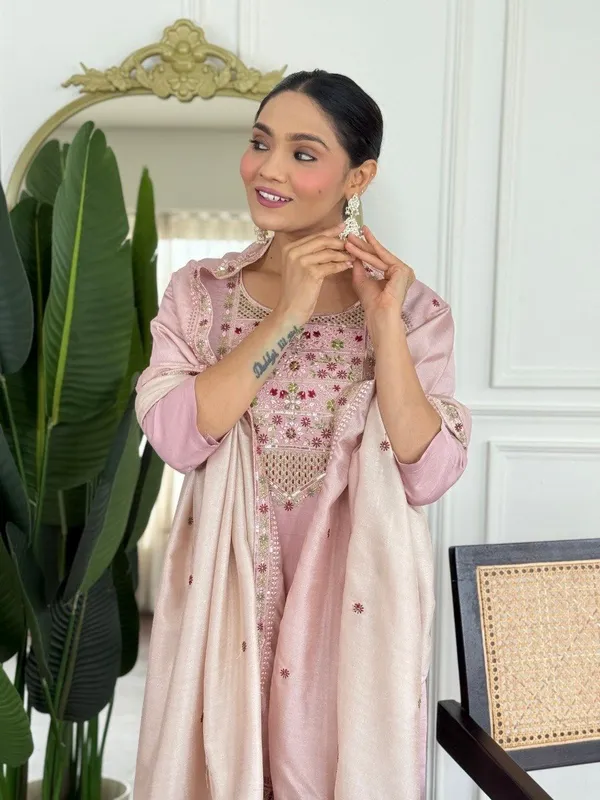 Onion_Pink_Pv_Chanderi_Dress_For_Women