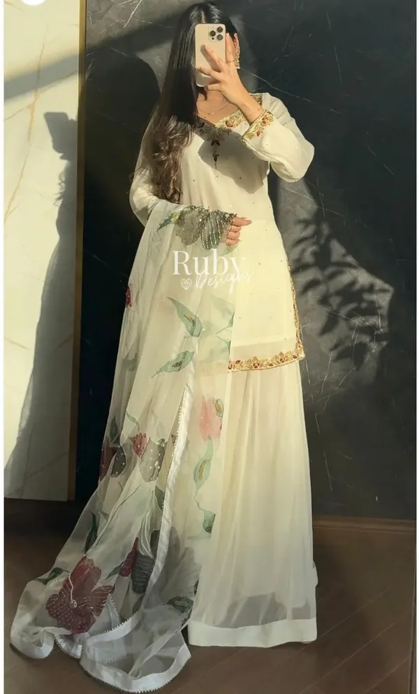 Aafreen_White_Floral_Sharara