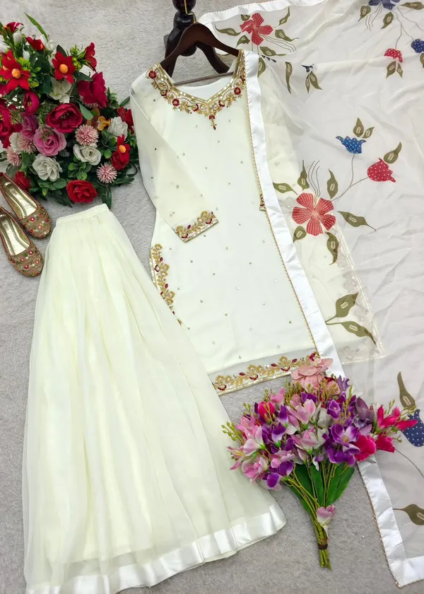 Aafreen_White_Floral_Sharara