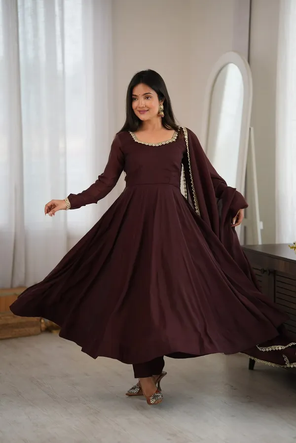 Anarkali_suit_dark_brown