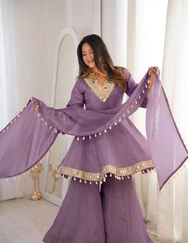 Lavender_Premium_Soft_Chinon_Dress_For_Women