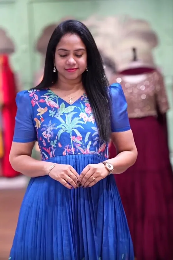 Blue_Micro_Cotton_Dress_For_Women