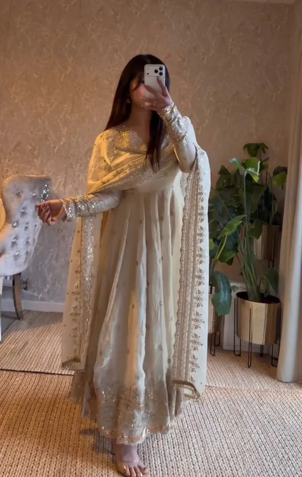 White_Heavy_Crape_Silk_Dress_For_Women